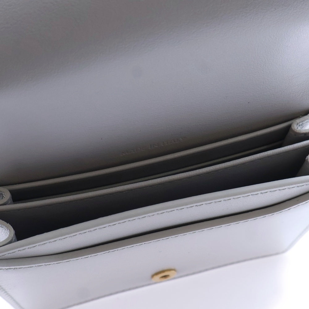 CELINE(セリーヌ) トリオンフ コンパクトウォレット二つ折り財布 コインケース ライトグレー レザー ゴールド金具