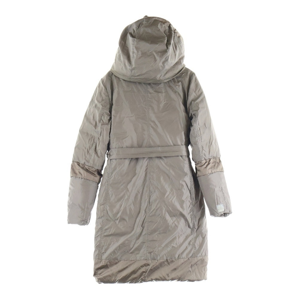 S MAX MARA(エス マックスマーラ) リバーシブル デタッチャブル ファー袖 フーデッド ダウン ロング ジャケット コート カーキ レディース 94860396