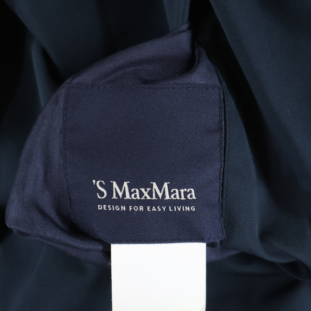 S MAX MARA(エス マックスマーラ) リバーシブル スナップボタン フーデッド コート ネイビー/ホワイト レディース 90210831070