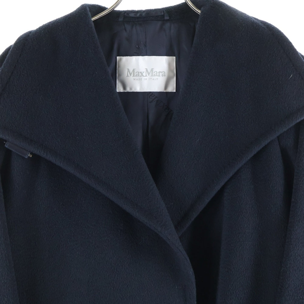 Max Mara(マックスマーラ) キャメル レザーベルト ロッキング ダブルブレスト コート ネイビー レディース 10861063
