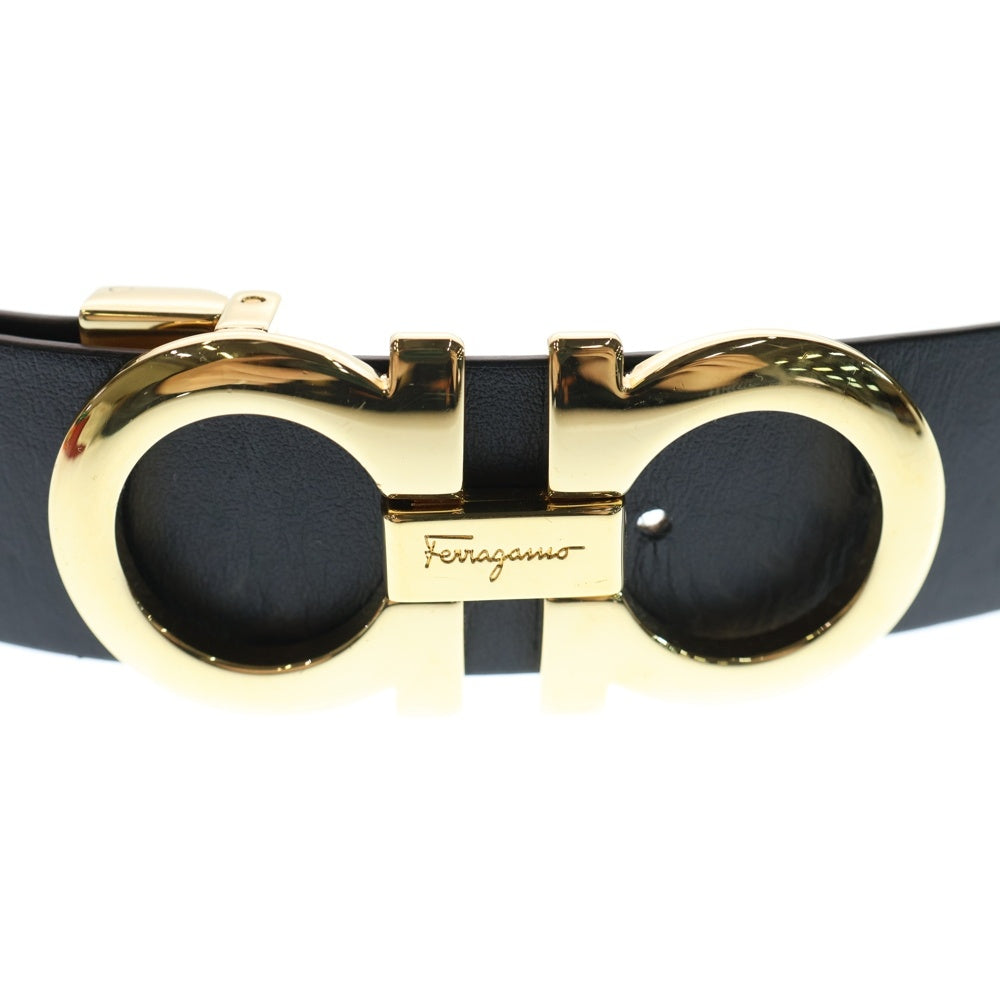 Salvatore Ferragamo(サルヴァトーレ フェラガモ) ガンチーニ ベルト リバーシブル ブラック ベージュ レザー