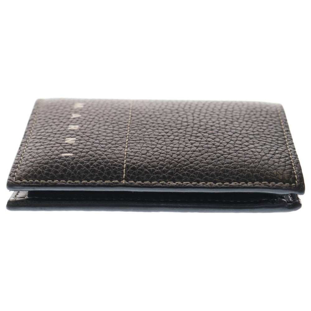 MARNI(マルニ) コンパクトウォレット ブラック レザー 二つ折り財布 ロゴ