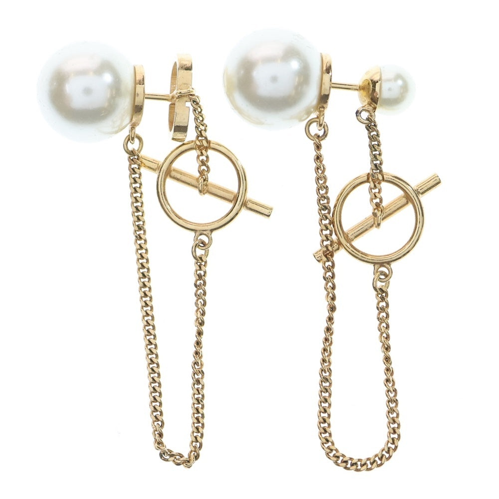 Christian Dior(クリスチャンディオール) Tribalesトライバル パール スイングピアス CDロゴ ゴールド レジン GP