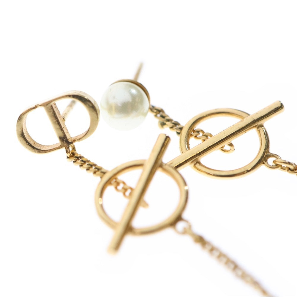 Christian Dior(クリスチャンディオール) Tribalesトライバル パール スイングピアス CDロゴ ゴールド レジン GP