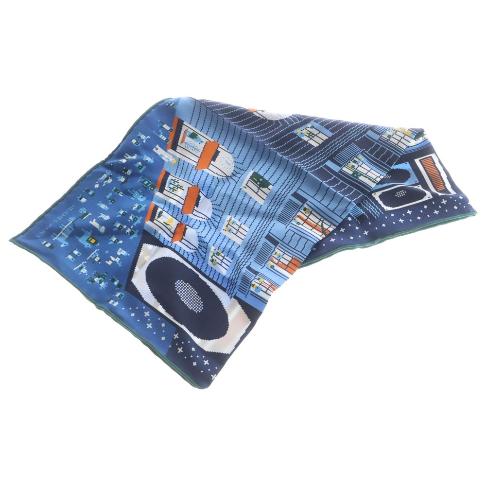 HERMES(エルメス) カレ45 FAUBOURG PARTY フォーブルパーティ ブルー系 シルク レディース