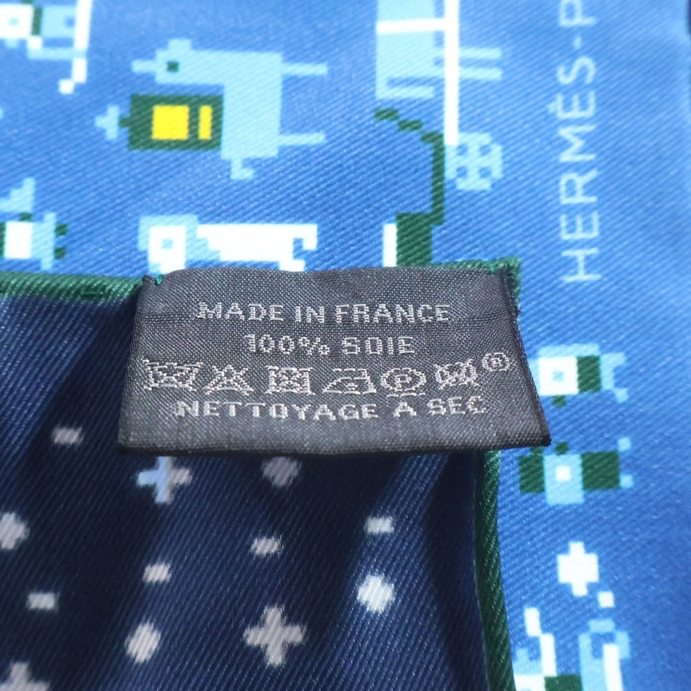 HERMES(エルメス) カレ45 FAUBOURG PARTY フォーブルパーティ ブルー系 シルク レディース