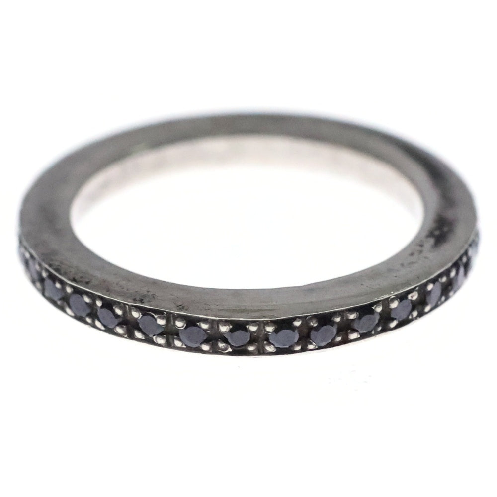 CHROME HEARTS(クロムハーツ) NTFL ブラックダイヤリング 指輪 ブラック/シルバー