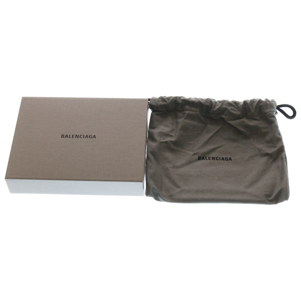 BALENCIAGA(バレンシアガ) ロゴ コインケース カードケース バッグチャーム グリッター シルバー レザー 581306 シルバー金具