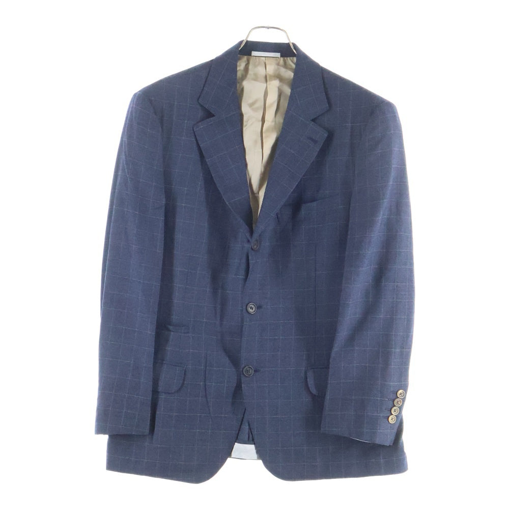 BRUNELLO CUCINELLI ウール テーラードジャケット ネイビー BRUNELLO CUCINELLI(ブルネロクチネリ) チェック総柄 ウール 3B