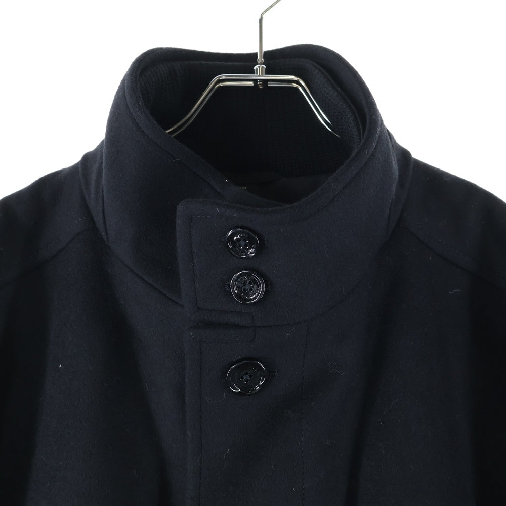 BOSS(ボス) ウール スタンドカラー ジップアップ 中綿 コート ブラック