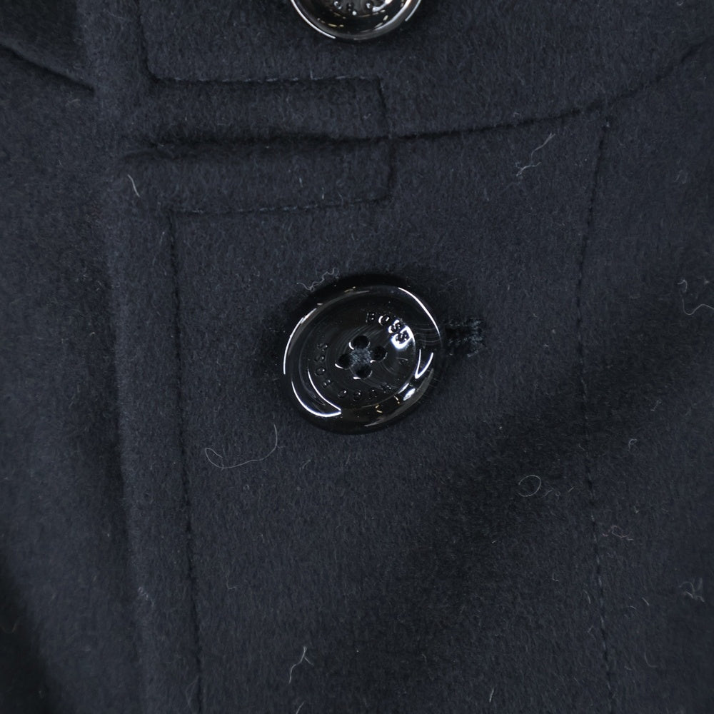 BOSS(ボス) ウール スタンドカラー ジップアップ 中綿 コート ブラック