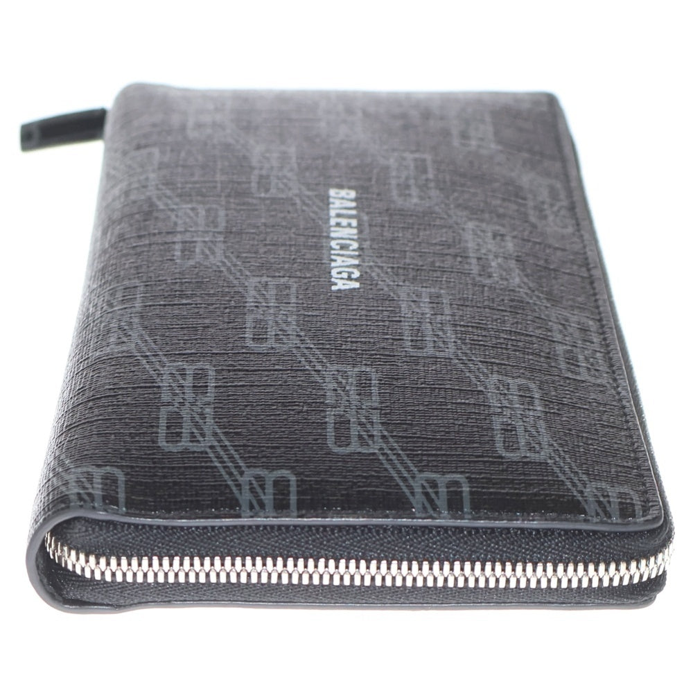 BALENCIAGA(バレンシアガ) コンチネンタルBB ラウンドジップ長財布 ロングウォレット カードケース ブラック PVC 594317 シルバー金具