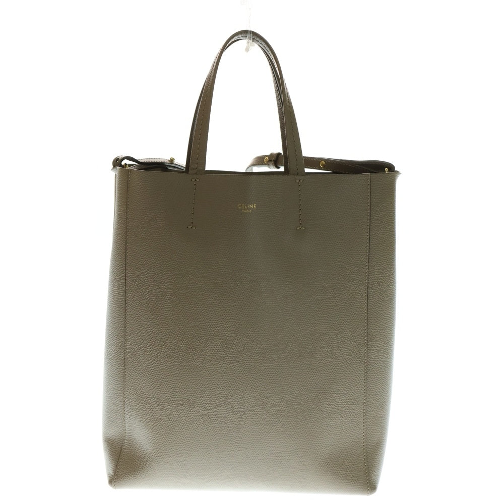 CELINE(セリーヌ) バーティカルカバ スモール 2WAYベージュバッグ トートバッグ ハンドバッグ ショルダーバッグ ベージュ レザー ゴールド金具