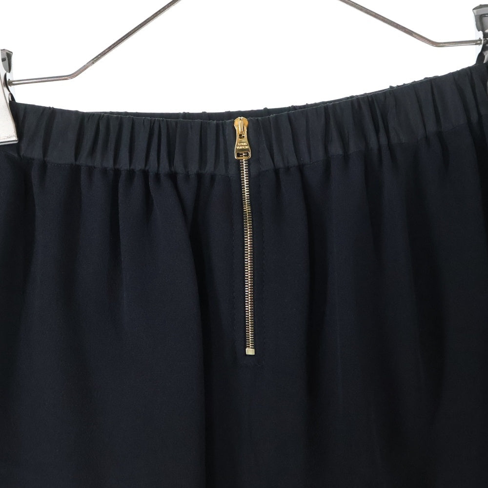 LOUIS VUITTON(ルイヴィトン) 14AW モノグラムフラワー柄 レース切り替え アセテート レーヨン フレア ミニスカート ブラック/ネイビー レディース RW142W F6SK04B87