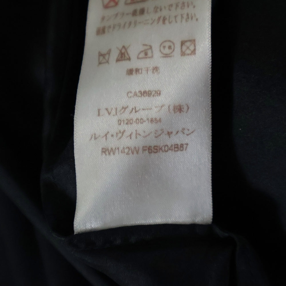 LOUIS VUITTON(ルイヴィトン) 14AW モノグラムフラワー柄 レース切り替え アセテート レーヨン フレア ミニスカート ブラック/ネイビー レディース RW142W F6SK04B87