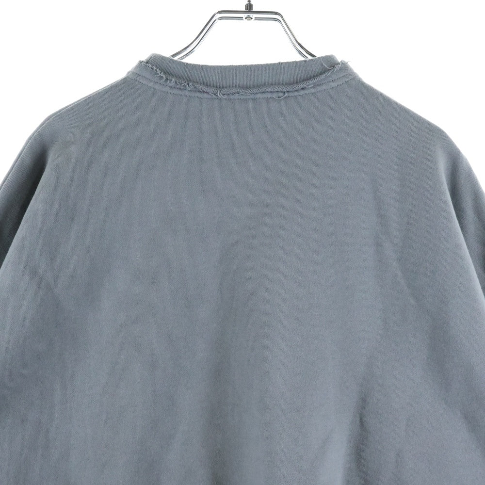 miumiu(ミュウミュウ) ダメージ加工ショート丈ロゴクルーネックスウェットトレーナー グレー MJL911 S231 137J