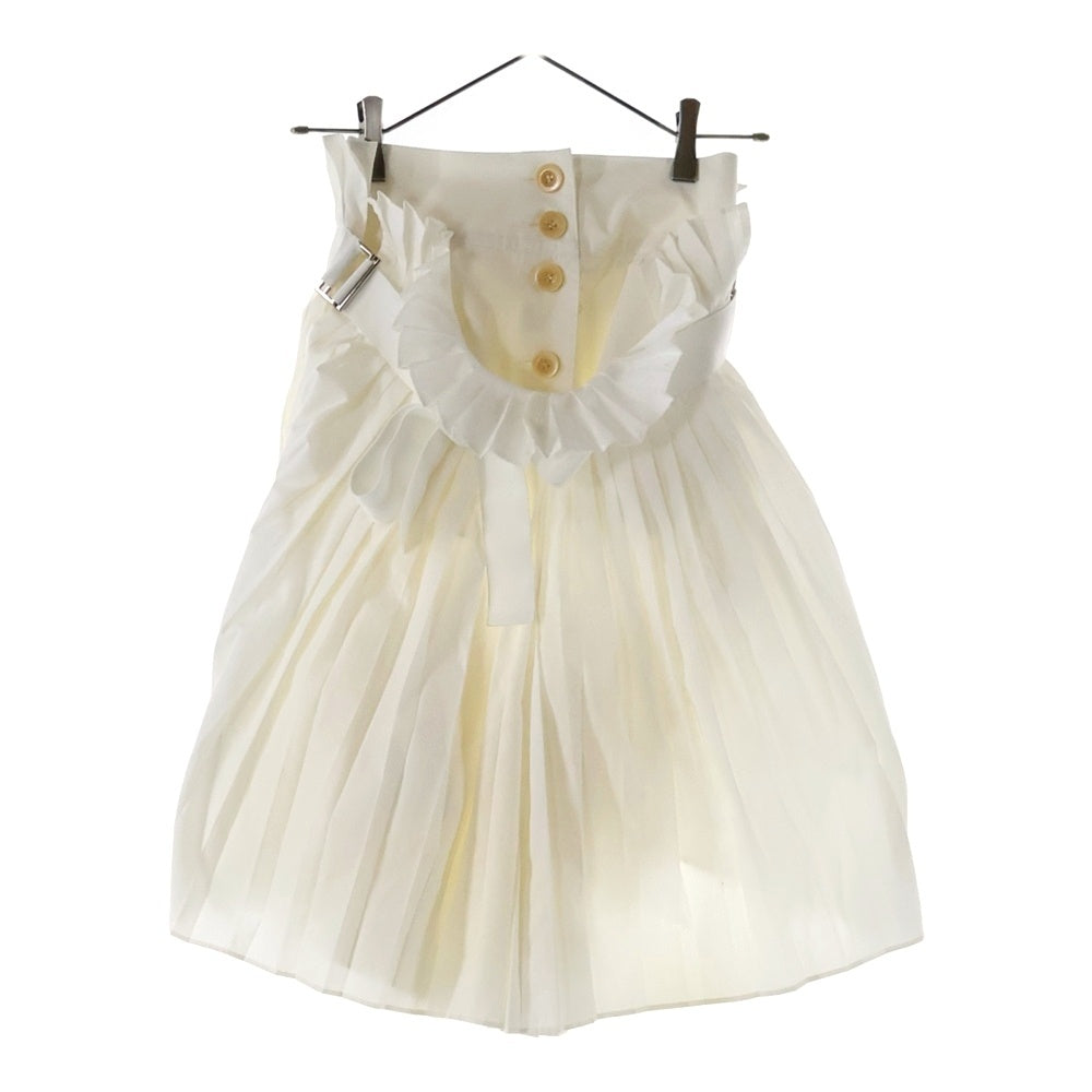 Sacai(サカイ) プリーツ ラップデザイン レイヤード ミディアム フレア スカート ホワイト レディース 16ー02586