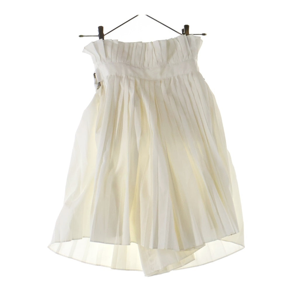 Sacai(サカイ) プリーツ ラップデザイン レイヤード ミディアム フレア スカート ホワイト レディース 16ー02586