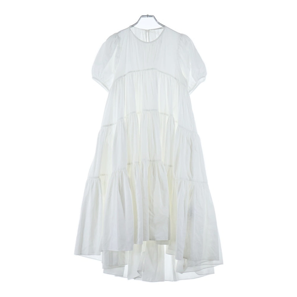 CECILIE BAHNSEN(セリシーバンセン) フリル半袖ワンピース ホワイト レディース