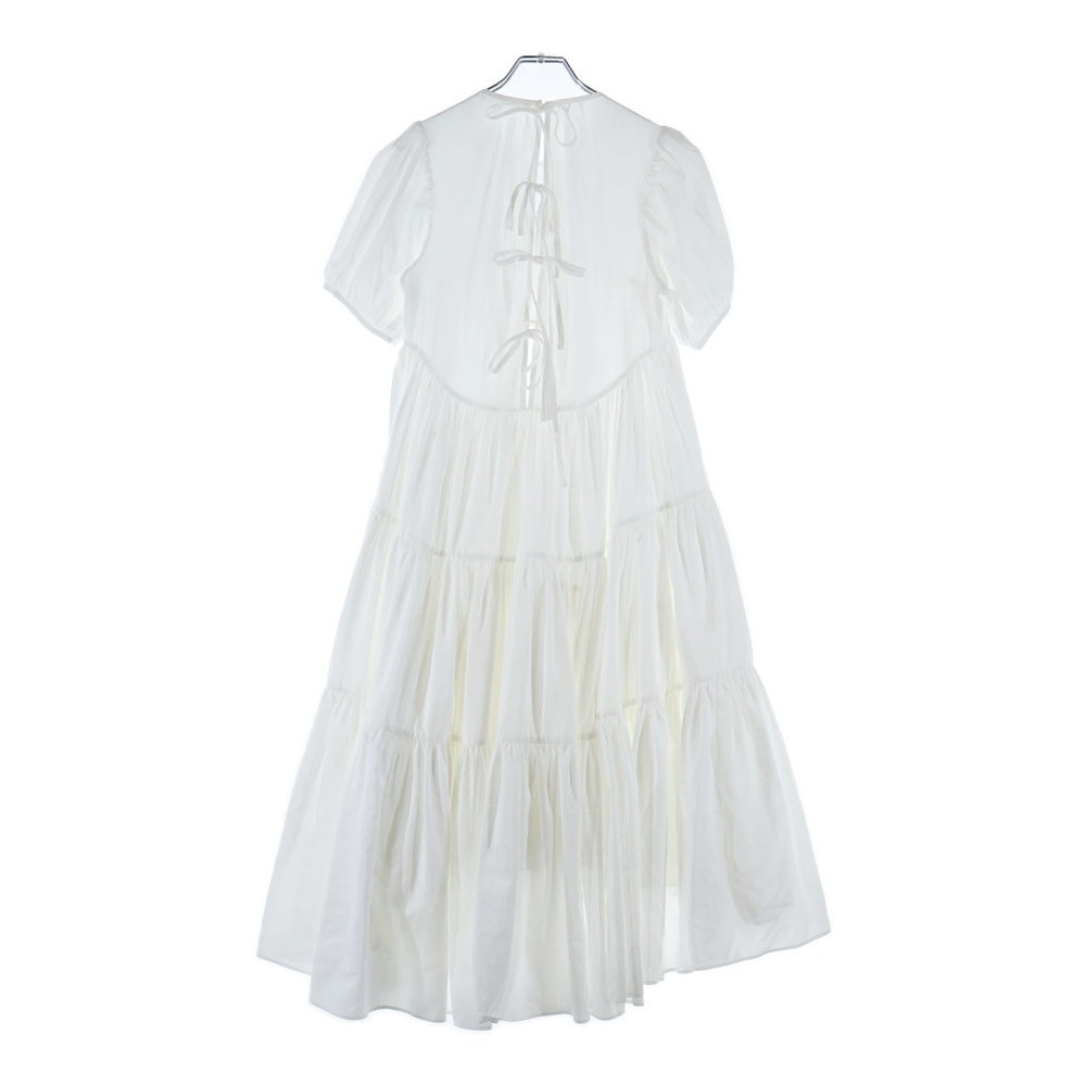 CECILIE BAHNSEN(セリシーバンセン) フリル半袖ワンピース ホワイト レディース