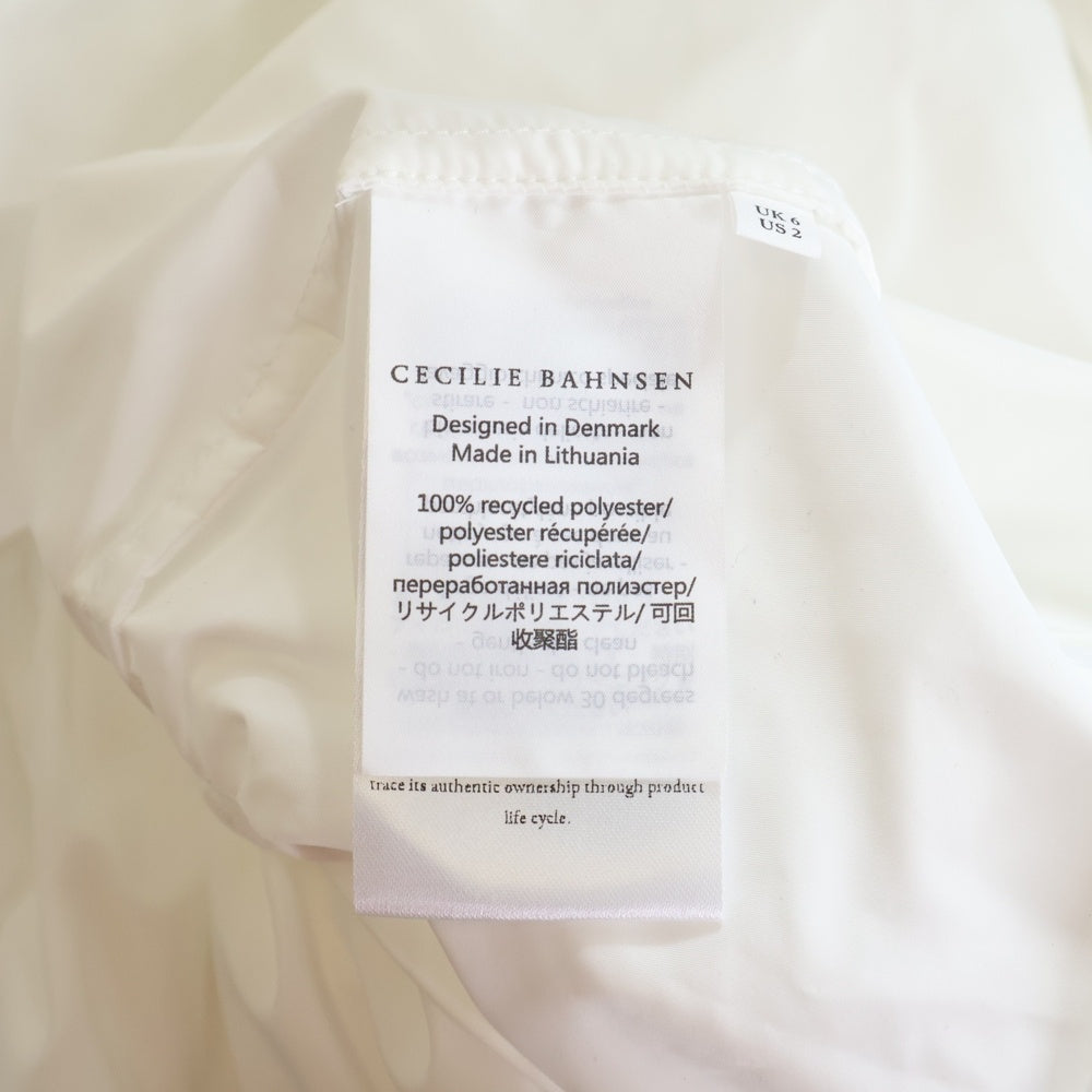 CECILIE BAHNSEN(セリシーバンセン) フリル半袖ワンピース ホワイト レディース