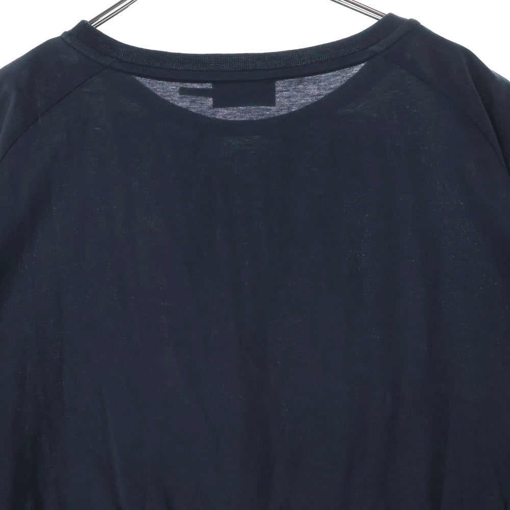 MONCLER(モンクレール) 18SS ABITO ナイロン切り替え ギャザーデザイン クルーネック 半袖 カットソー ワンピース ブラック レディース D10938560000 8390X