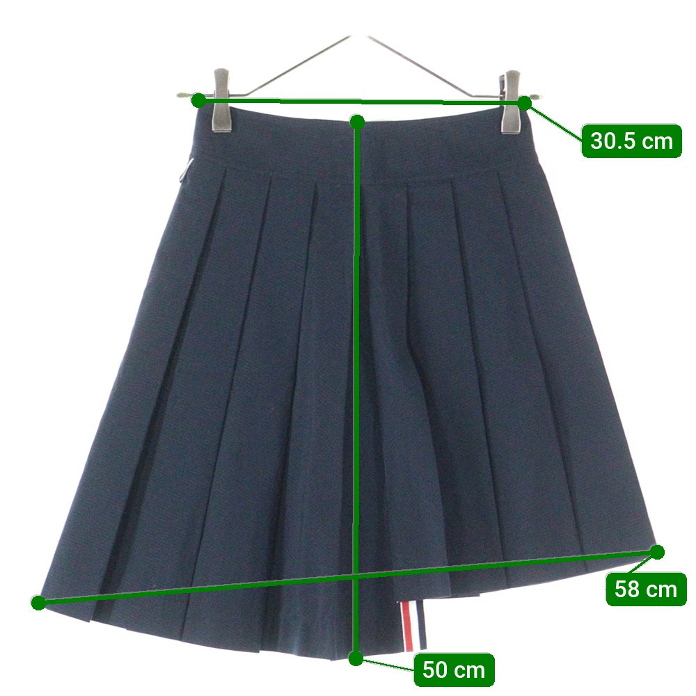 THOM BROWNE(トムブラウン) Striped Pleated Mini Skirt トリコロールプリーツミニスカート ネイビー FJK071A-07651