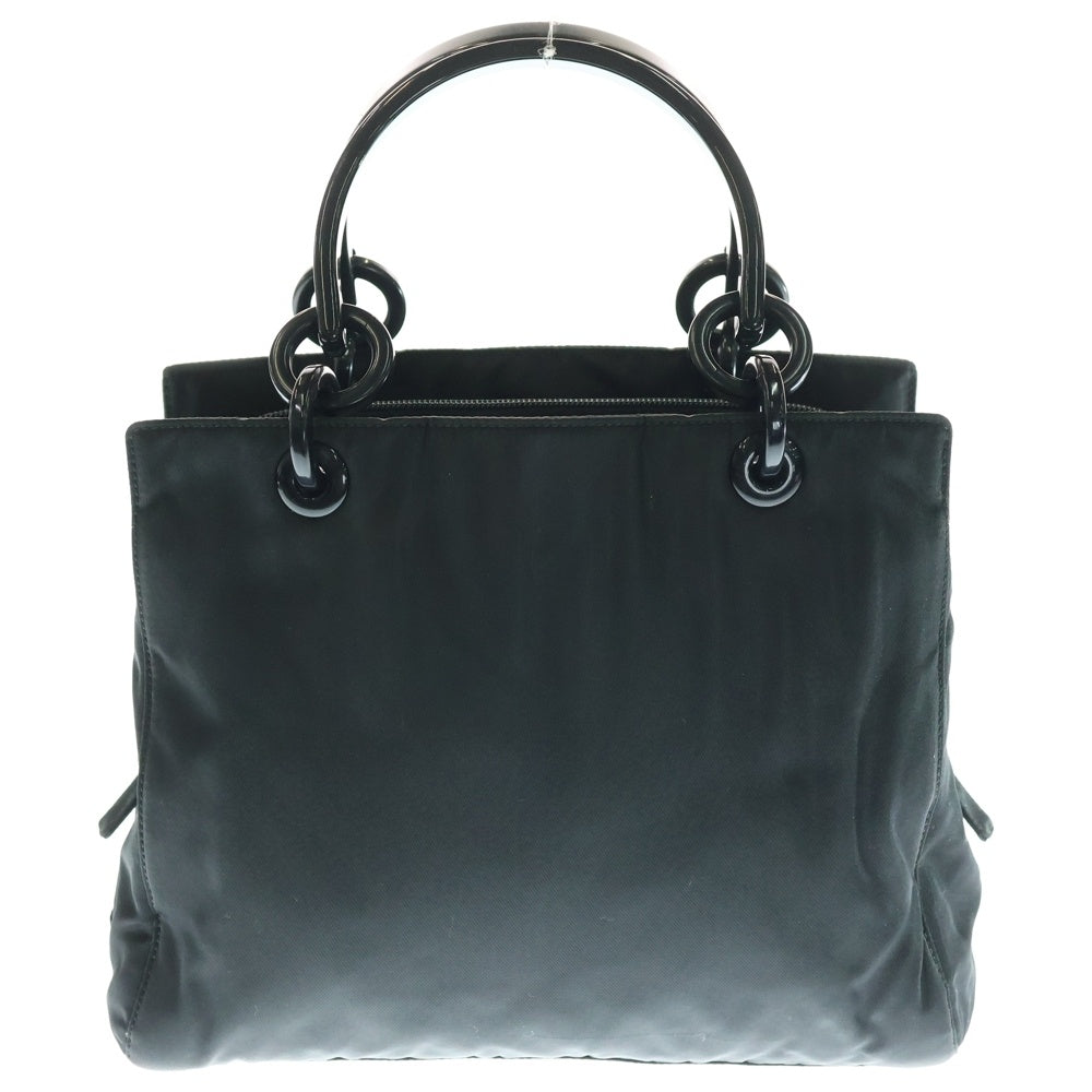 PRADA(プラダ) プラスチックハンドルバッグ ハンドバッグ ミニバッグ ブラック B6954 シルバー金具