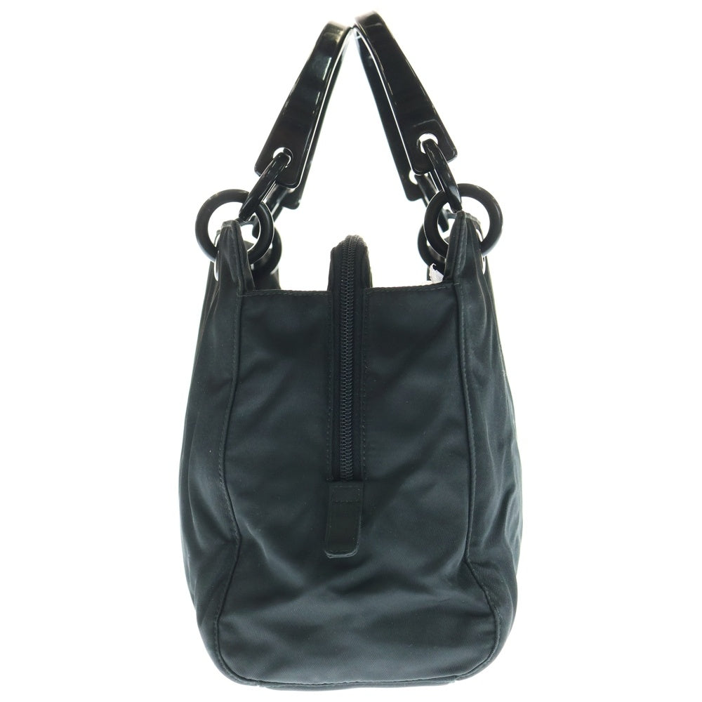 PRADA(プラダ) プラスチックハンドルバッグ ハンドバッグ ミニバッグ ブラック B6954 シルバー金具