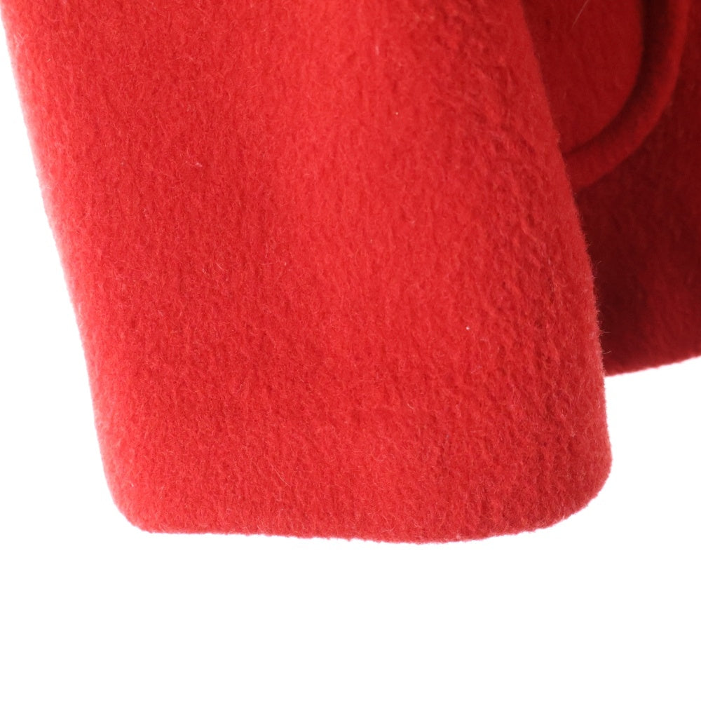 BURBERRY LONDON(バーバリーロンドン) 裏地ノバチェック総柄 ウール トグルボタン フーデッド ダッフルコート ジャケット レッド レディース