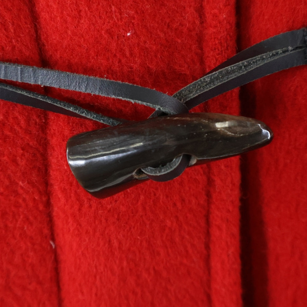 BURBERRY LONDON(バーバリーロンドン) 裏地ノバチェック総柄 ウール トグルボタン フーデッド ダッフルコート ジャケット レッド レディース