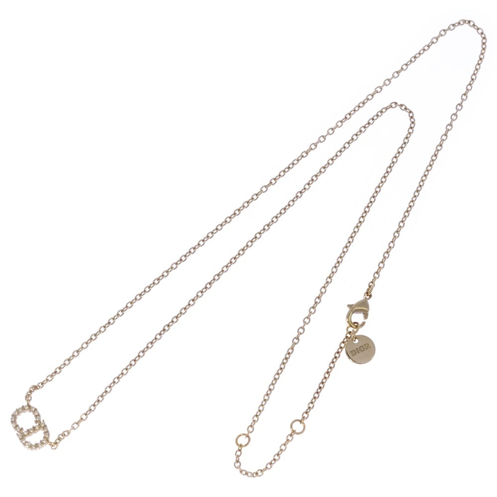Christian Dior(クリスチャンディオール) Clair D Lune ネックレス CDロゴ ゴールド ラインストーン ペンダント