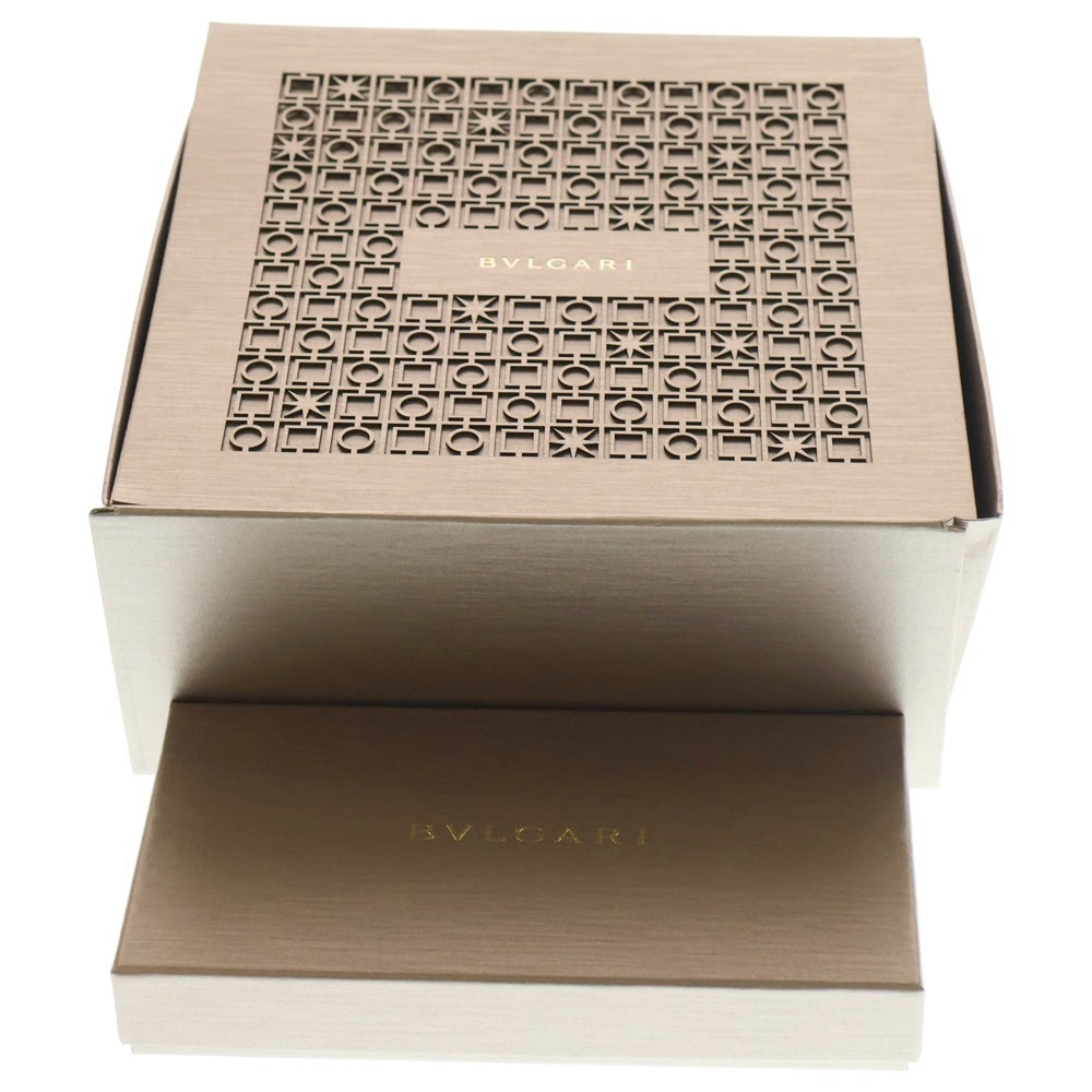 BVLGARI(ブルガリ) ブルガリブルガリ マン ラウンドファスナー ジップ ロングウォレット 長財布 シルバー金具 カーキ