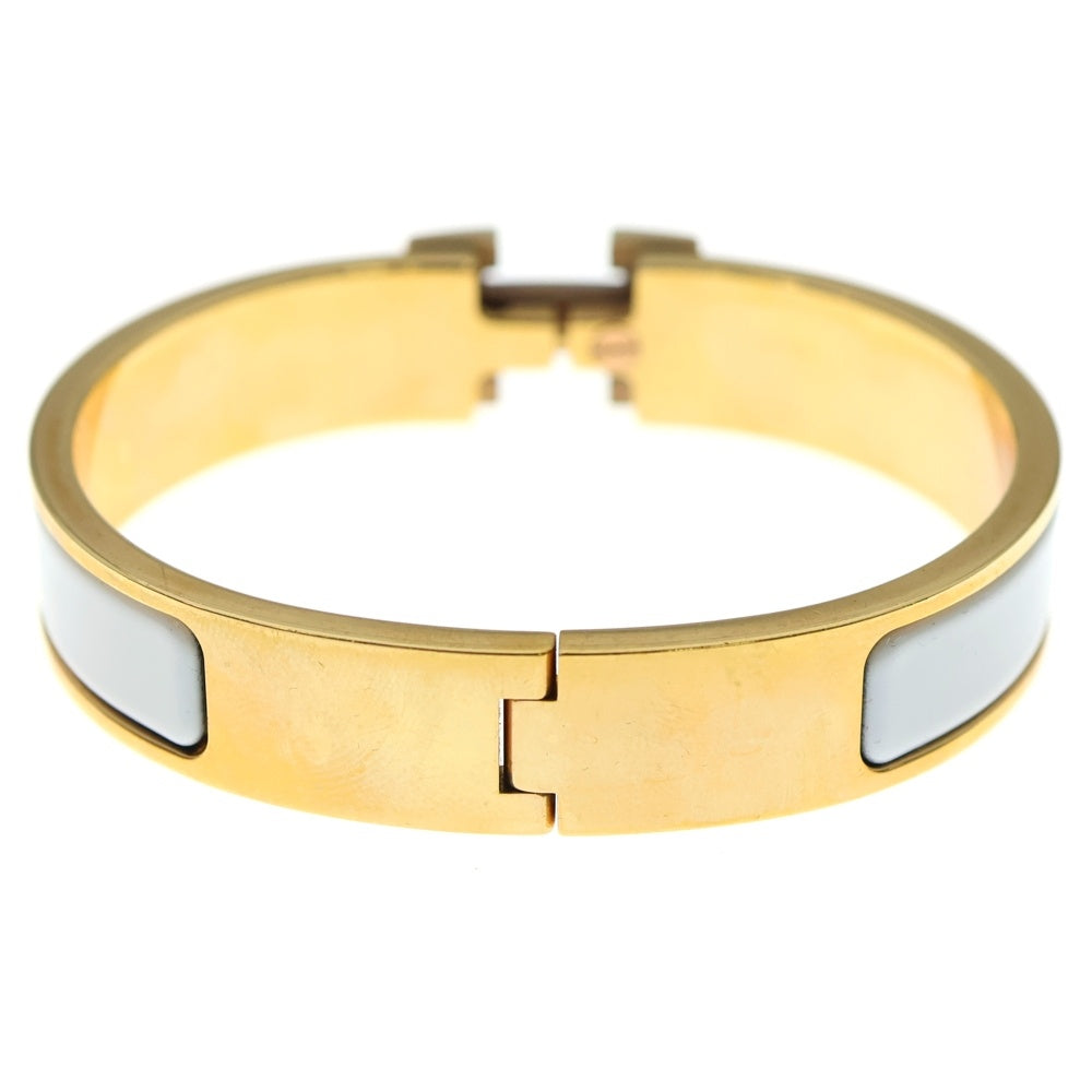 HERMES(エルメス) クリッククラック PM ブレスレット バングル ホワイト×ゴールド