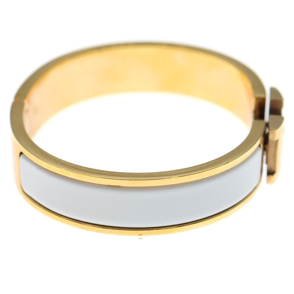 HERMES(エルメス) クリッククラック PM ブレスレット バングル ホワイト×ゴールド