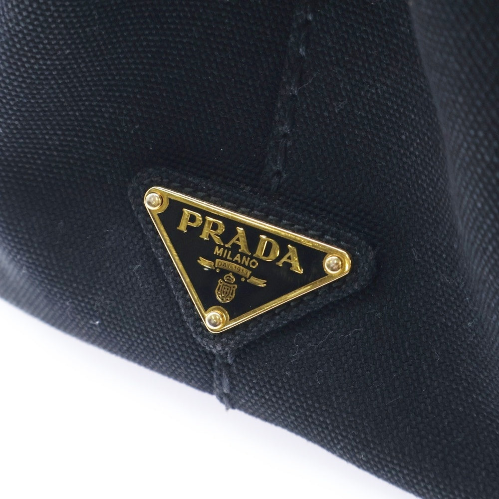PRADA(プラダ) カナパS トートバッグ ハンドバッグ ブラック デニム ゴールド金具