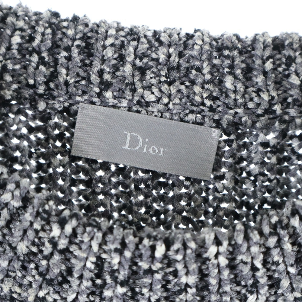 Dior HOMME(ディオールオム) リブ編み クルーネック プルオーバー 長袖ニット セーター グレー 433M626AT950