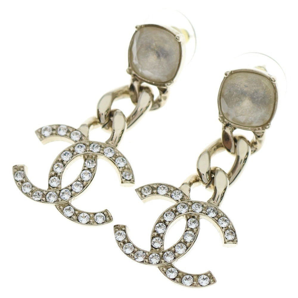 CHANEL(シャネル) ココマーク ラインストーンピアス ゴールド