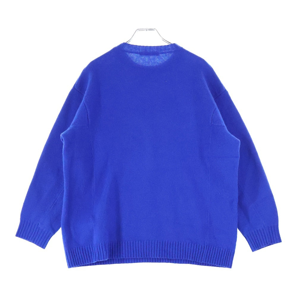 MaxMara(マックスマーラ) 1951 アニバーサリーロゴクルーネックウール長袖ニットセーター ブルー/ブラック 2313611431