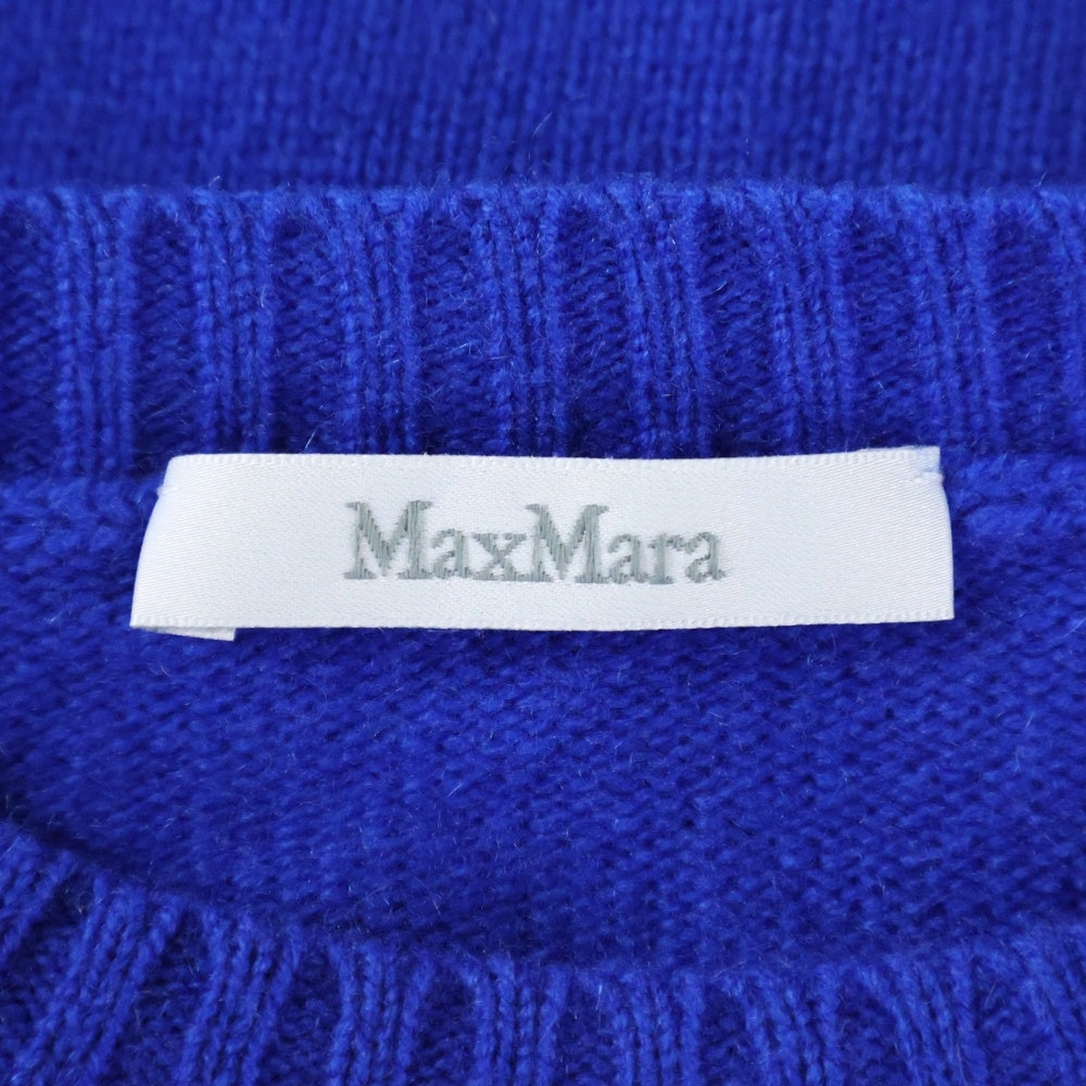 MaxMara(マックスマーラ) 1951 アニバーサリーロゴクルーネックウール長袖ニットセーター ブルー/ブラック 2313611431