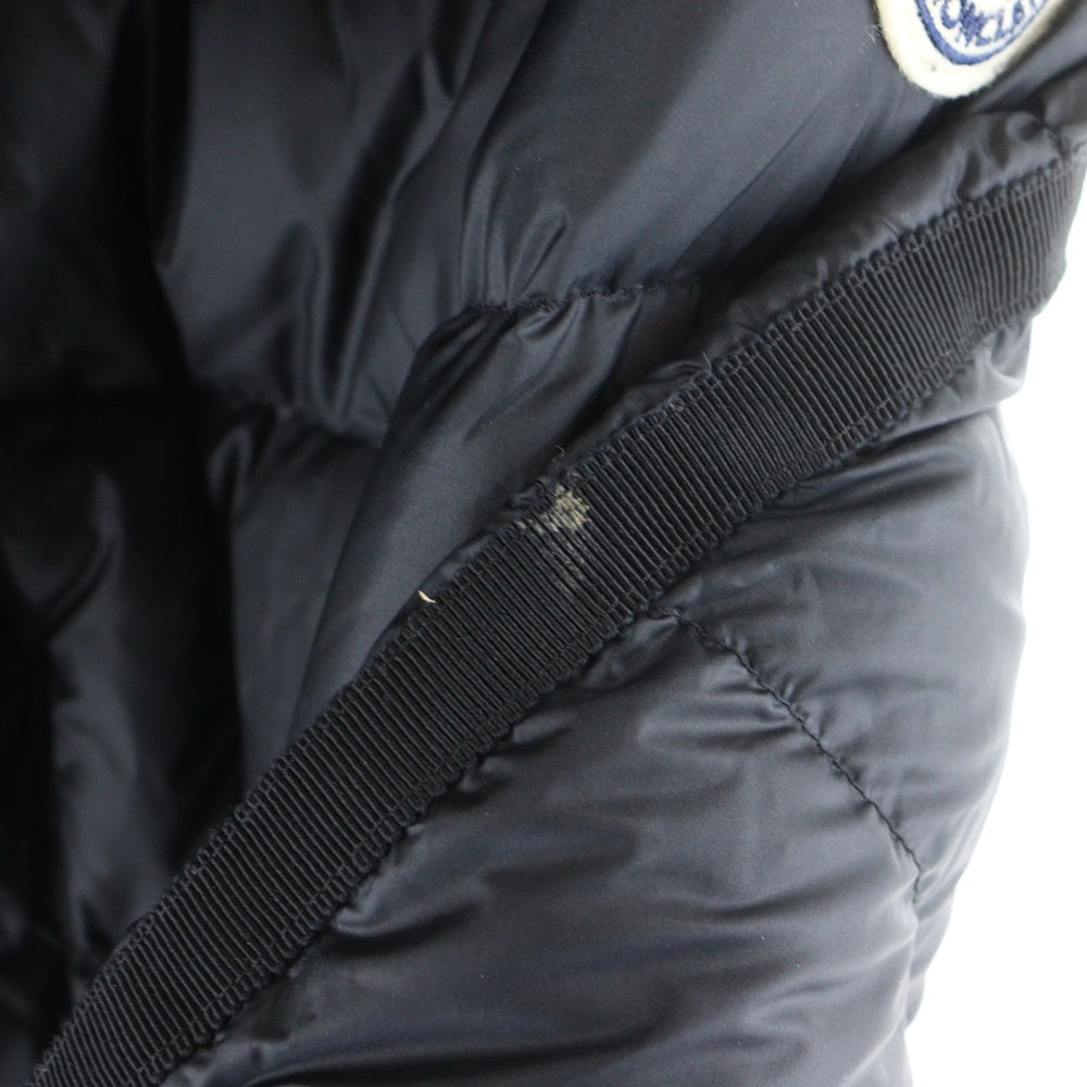 MONCLER(モンクレール) 22AW HERMINE エルミン ワッペンロゴ フーデッド ジップアップ ダウン ロング ジャケット コート ブラック レディース I20931C00042 595FE