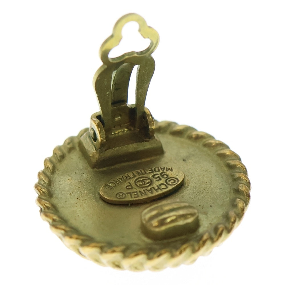 CHANEL(シャネル) ココマーク ラウンドイヤリング ゴールド×ブラック GP 95P