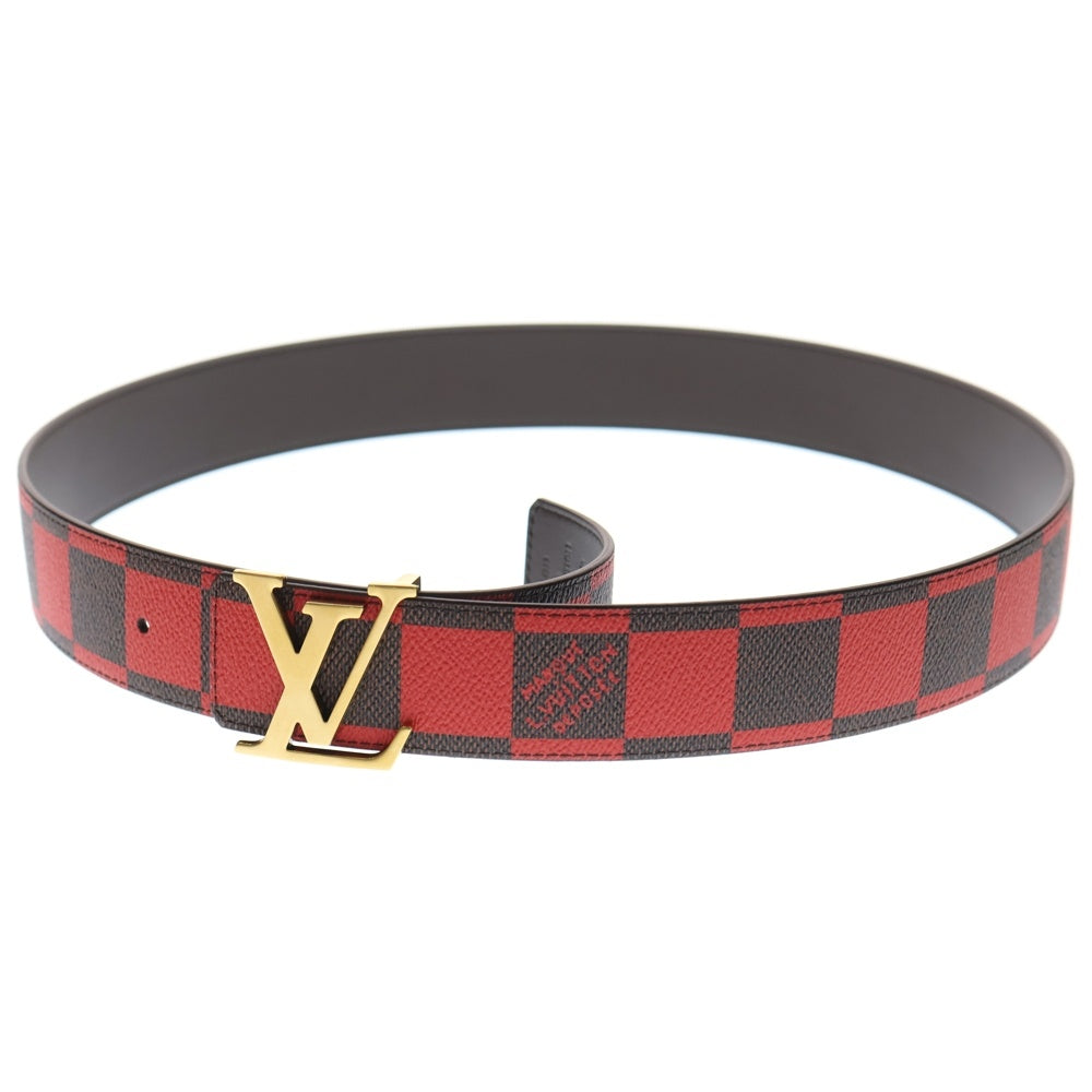 LOUIS VUITTON(ルイヴィトン) ダミエ ポップ LV ロゴ ベルト ブラウン×レッド PVC×レザー M8537