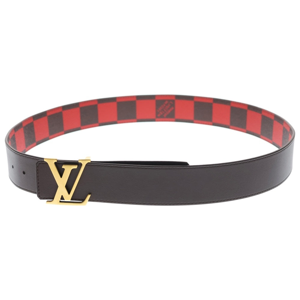 LOUIS VUITTON(ルイヴィトン) ダミエ ポップ LV ロゴ ベルト ブラウン×レッド PVC×レザー M8537