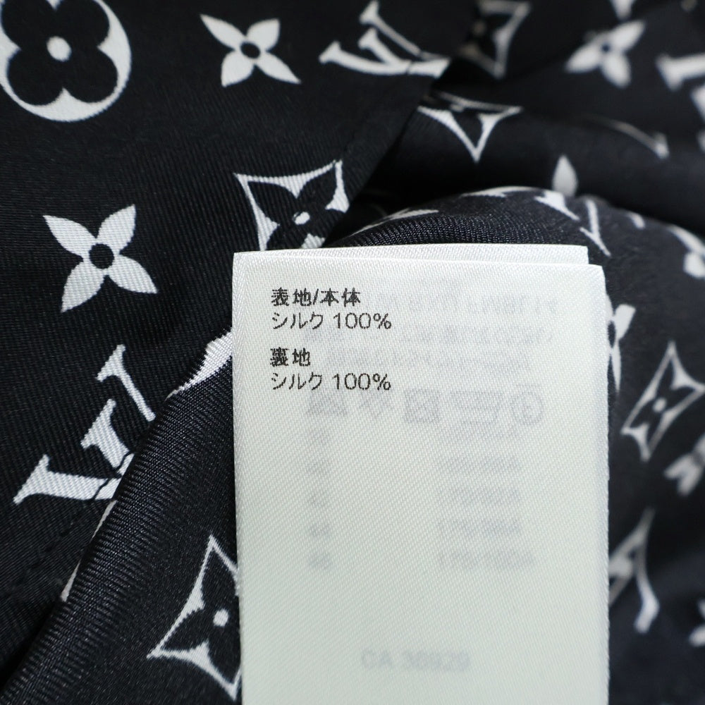 LOUIS VUITTON(ルイヴィトン) 22SS モノグラム総柄プリント シルク ボタンダウン 長袖シャツ ブラック RW221W RXU FMBL14