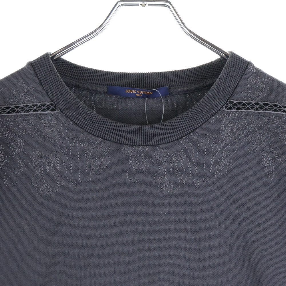 LOUIS VUITTON(ルイヴィトン) 20SS ノートルダム刺繍 コットン クルーネック 半袖Tシャツ カットソー グレー RM201 TCE HIY89W