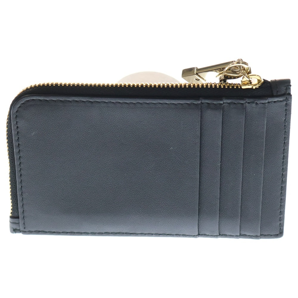 Christian Dior(クリスチャンディオール) カナージュ ラムスキン レザー カード コイン フラグメントケース ゴールド金具 ブラック