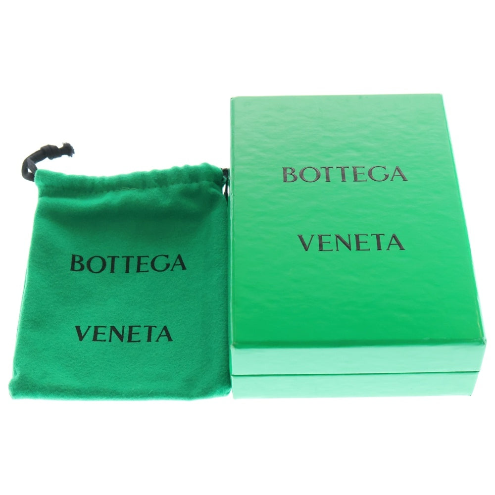 BOTTEGA VENETA(ボッテガヴェネタ) マキシイントレチャート 二つ折り財布 コンパクトウォレット コインケース ブラック レザー ゴールド金具