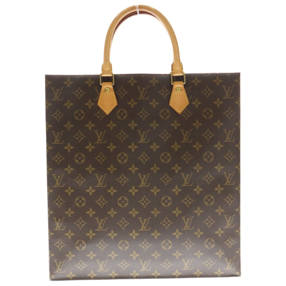 LOUIS VUITTON(ルイヴィトン) モノグラム サックプラトートバッグ ハンドバッグ ブラウン レザー×PVC M51140 ゴールド金具