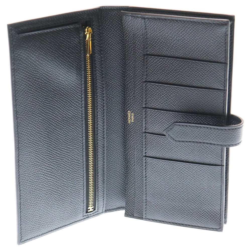 HERMES(エルメス) べアンスフレ ロングウォレット 長財布 カードケース ブラック エプソン ゴールド金具 X刻印